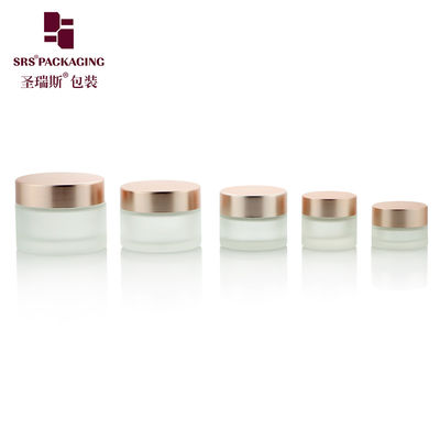 comprar 3g 5g 10g 15g 20g 25g Jarras de cristal redondas con tapa de oro rosa para crema facial 10ml online manufacture