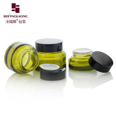 comprar 15 ml 30 ml 50 ml Embalaje de cuidado de la piel vacío Pintura Verde Color de diseño único Cosmético Jar de vidrio 50g online manufacture