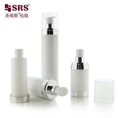 comprar 15 ml 30 ml 50 ml de diseño único bomba redonda de plástico para el cuidado del rostro gel de loción botella sin aire online manufacture