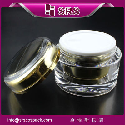 comprar SRS venta al por mayor elegante embalaje de plástico redondo acrílico vacío para la muestra sin crema facial online manufacture