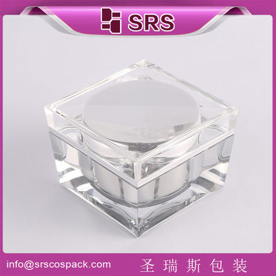 comprar SRS fabricante mayorista 30g 50g 100g acrílico de lujo cosmético cuadrado vidrio de plástico transparente online manufacture