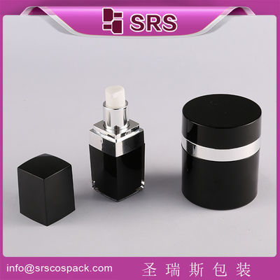 comprar SRS China proveedor botella de loción de acrílico cuadrado vacío y un conjunto de tarro de crema sin aire redondo de 50 g online manufacture