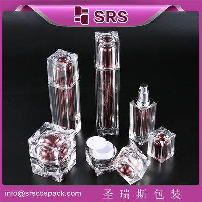 comprar Fabricante de SRS botella de plástico de acrílico de loción y frasco de crema cuadrados vacíos al por mayor online manufacture
