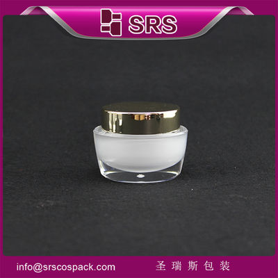 comprar J041 15g 30g 50g frasco cosmético blanco con tapa dorada,frasco de crema acrílica online manufacture