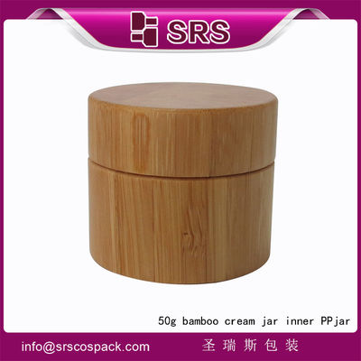comprar SRS 50g de gama alta, frasco exterior de bambú de verdad con frasco interior de PP para crema cosmética online manufacture