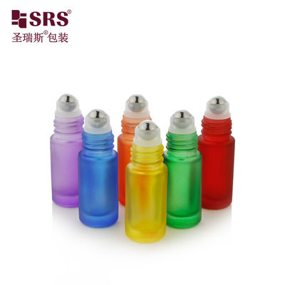 comprar Lujo colorido pintado mate acabado botella de cristal de bola de rodillo botellas de aceite de perfume Roll On online manufacture