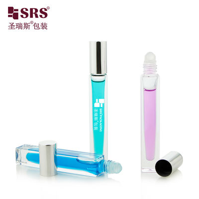 comprar Perfume cuadrado de colores claros sin fugas Botella de vidrio de fondo grueso con rodillo 10 ml online manufacture