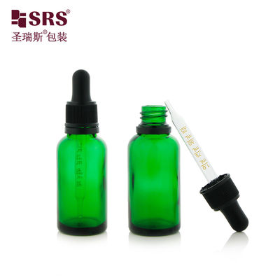 comprar D003-1 Botella de goteo de vidrio verde brillante con tapa a prueba de manipulación TE para la fragancia sin fugas sellada online manufacture