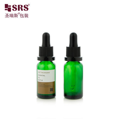 Comprar D012 Ambar Verde Color de cristal de color claro de stock con tapa de goteo de tornillo Bulbo de silicona para aceite esencial online manufacture