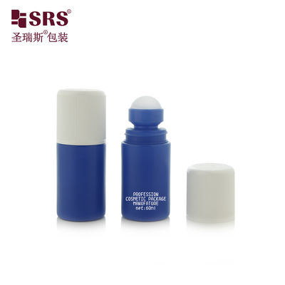 comprar RPPC1-60ML Botella de rodillo desodorante de plástico PP azul mate con tapa resistente a niños sin fugas online manufacture