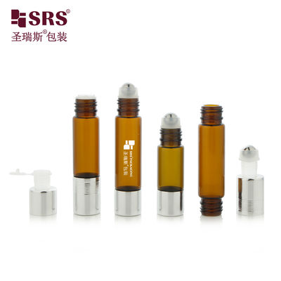 comprar SGP1 Luxury Botella de vidrio de color marrón de doble extremo con enchufe y rodillo Bola de acero a prueba de fugas online manufacture