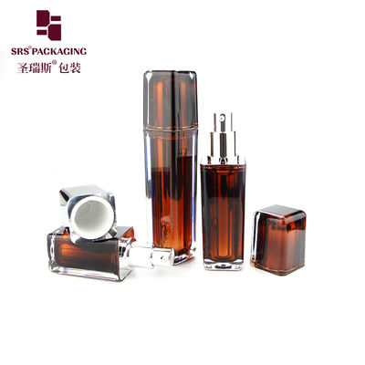 comprar L054 Shengruisi 30 ml 50 ml de lujo Forma cuadrada metalizada bomba de loción de plástico Botella para cosméticos online manufacture