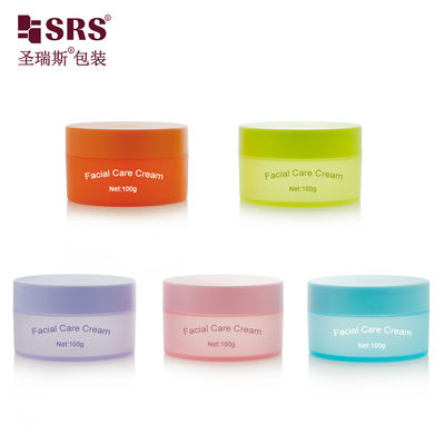 comprar SRSQ 100g PP PCR Injection Custom Color Matte In Mold Plastic Cream Jar Container For Facial Cream online manufacture