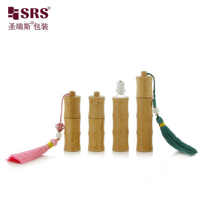 comprar BG-5ML 10ML Diseño Único Rollo de Perfume de Vidrio de Bambú En Botella Con Claviatura de Gancho online manufacture