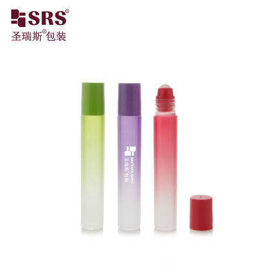 comprar Botella roll-on de plástico PP de 8 ml con degradado pintado en color rojo, verde y morado para aplicador de gel para el acné online manufacture