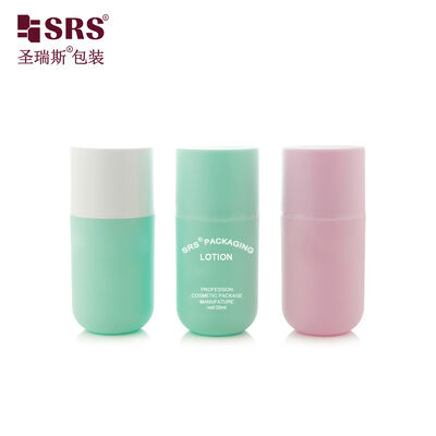 comprar Botella con bomba airless de plástico de fondo redondo SRS-RE de 50 ml para envasado de gel, loción y crema facial online manufacture