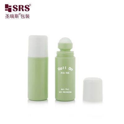 comprar RPPC 75ML PP PCR botella de rollo de gel de desodorante ecológico reciclado con tapa plana brillante online manufacture
