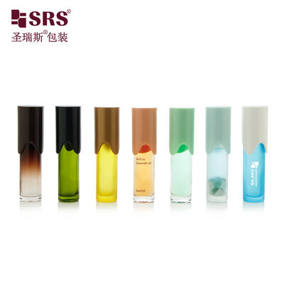 Comprar BLPY Botella de vidrio de color esmerilado pintada de 10 ml con bola de acero con rodillo para aceite esencial online manufacture