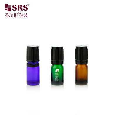 Comprar SRS Amber Glass Roll On Bottle 5ml With Steel Gemstone Glass Ball For Essential Oil online manufacture
