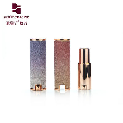 comprar Piel de cordero de lujo forma redonda en stock vacío negro tubo de lápiz labial online manufacture