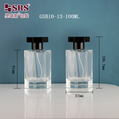 Lujo elegante vidrio transparente de niebla fina botella de spray de perfume 100 ml
