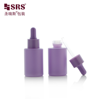 Aceite de fragancia cosmético redondo sin fugas suave color macarrón hermoso botella de vidrio gotero 30ml
