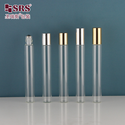 Botellas de perfume de vidrio transparente vacías de 12 ml Botella de aceite esencial Bola de rodillo