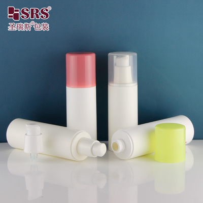 Inyección de loción facial ecológica de PCR blanca Botellas de bomba de plástico sin aire 50 ml