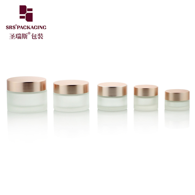 3g 5g 10g 15g 20g 25g Jarras de cristal redondas con tapa de oro rosa para crema facial 10ml