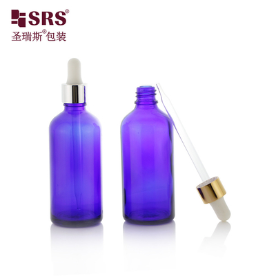 Perfume de gran tamaño redondo de Boston en forma de vidrio azul botella de goteo 100 ml