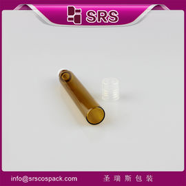 SRS sin fugas Botella de perfume de vidrio ámbar de 10 ml con rollo de sellado y tapa de tornillo de PP