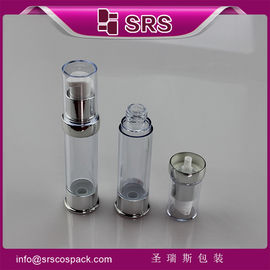 SRS 2015 Nuevo diseño plástico redondo transparente de lujo vacío 15ml 20ml 30ml botella de suero