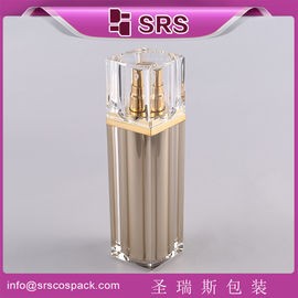 SRS China Cosmético Contenedor sin aire Fabricante Botella de loción acrílica de forma cuadrada vacía