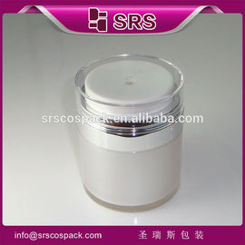 Shengruisi fabrica venta caliente crema acrílica redonda jar sin aire con bomba para la crema facial