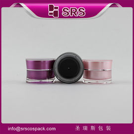 J092 frasco de plástico de 10 g de color rosa y negro para cosméticos