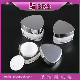 SRS China fabricante de venta caliente forma de triángulo plástico lindo cosméticos jar acrílico vacío