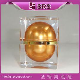 J059 Jarrón de plástico transparente de forma cuadrada de 30 ml y 50 ml