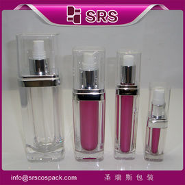 SRS China Manufacture Cosmético acrílico 15ml 30ml 60ml 120ml Botella de loción de plástico con tapa