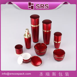SRS China fabricante botella de loción acrílica con forma de tambor de plástico y frasco de crema