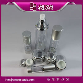Fabricante de SRS mayorista de frascos de aluminio redondos vacíos y botellas de spray sin aire para el cuidado de la piel