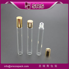 SRS recipiente transparente de aceite esencial botella de vidrio vacía de 10 ml con rollo de sellado