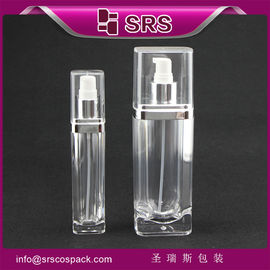 botella de cosmética para piel de forma cuadrada y clara L051 15ml 30ml 60ml 120ml