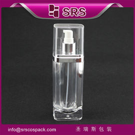L051 de forma cuadrada 15ml 30ml 60ml 120ml bomba de loción de botella limpia