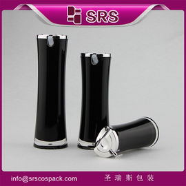 botella redonda de loción acrílica de forma especial de color negro de 15 ml, 30 ml y 50 ml