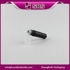 5 ml de perfume de color negro en botella, rollo de aceite esencial de plástico en botella