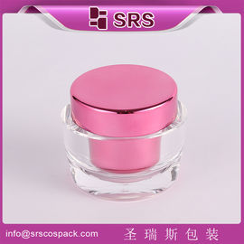 fabricación de frascos de acrílico de lujo de plata de 15 ml, 30 ml y 50 ml con tapa