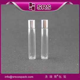 Rollo de vidrio de 8 ml en botella con bola de metal, botella redonda de aceite esencial