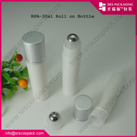 RPA-30 ml en rollo en botella con bola de metal y tapa de aluminio,botella de plástico de crema para el cuidado de la piel