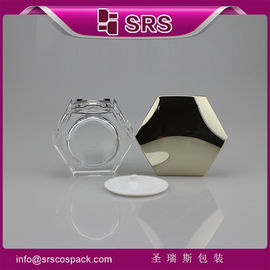 J601 frasco acrílico de plástico de alta calidad,frasco de forma hexagonal