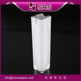 Fabricante de envases cosméticos de forma cuadrada botella sin aire de 1 oz